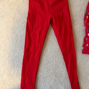 Primary Bright Red Kids Leggings